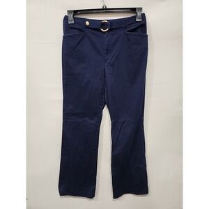 Lauren Ralph Lauren‎ Pants Womens Size 8 Navy Blue Flare Leg Pockets 31 Inseam